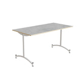 Bord Zeb 231, 1400x700 mm Højde 720 mm, Lys grå linoleum, Hvidt stel