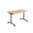 Tranås Skolmöbler Bord Zeb 231, 1200x700 mm Højde 720 mm, Lydabsorberende birk laminat, Sort stel – Kantineborde