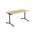 Tranås Skolmöbler Bord Zeb 231, 1400x700 mm Højde 720 mm, Lydabsorberende birk laminat, Sort stel – Kantineborde