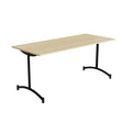 Tranås Skolmöbler Bord Zeb 231, 1650x700 mm Højde 720 mm, Lydabsorberende birk laminat, Sort stel – Kantineborde