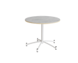 Rundt bord Zam Ø900 mm, lysegrå linoleum på hvidt stel