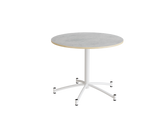 Rundt bord Zam Ø900 mm, lysegrå linoleum på hvidt stel