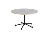 Rundt bord Zam Ø1200 mm, lysegrå linoleum på sort stel