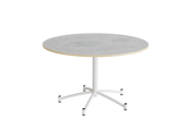 Rundt bord Zam Ø1200 mm, lysegrå linoleum på hvidt stel