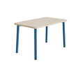 Tranås Skolmöbler Bord Add 590, 1200x700 mm højde 720 mm med lydabsorberende hvidpigmenteret eg, blåt stel – Caféborde