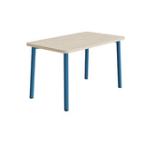 Bord Add 590, 1200x700 mm højde 720 mm med lydabsorberende hvidpigmenteret eg, blåt stel