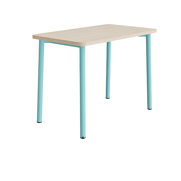Tranås Skolmöbler Bord Add 590, 1200x700 mm højde 900 mm med lydabsorberende hvidpigmenteret eg, turkis stel – Caféborde