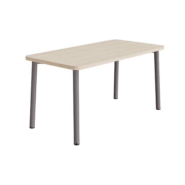Tranås Skolmöbler Bord Add 590, 1400x700 mm højde 720 mm med lydabsorberende hvidpigmenteret eg, gråt stel – Caféborde