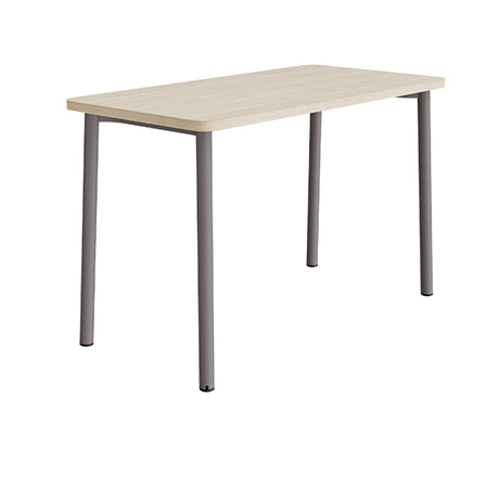 Tranås Skolmöbler Bord Add 590, 1400x700 mm højde 900 mm med lydabsorberende hvidpigmenteret eg, gråt stel – Caféborde
