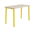 Tranås Skolmöbler Bord Add 590, 1400x700 mm højde 900 mm med hvidpigmenteret eg, gult stel – Caféborde