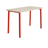 Bord Add 590, 1400x700 mm højde 900 mm med hvidpigmenteret eg, rød stel