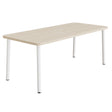 Tranås Skolmöbler Bord Add 590, 1800x800 mm højde 720 mm med lydabsorberende hvidpigmenteret eg, hvidt stel – Caféborde