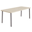 Tranås Skolmöbler Bord Add 590, 1800x800 mm højde 720 mm med lydabsorberende hvidpigmenteret eg, gråt stel – Caféborde