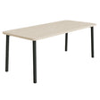 Tranås Skolmöbler Bord Add 590, 1800x800 mm højde 720 mm med lydabsorberende hvidpigmenteret eg, sortoliven stel – Caféborde