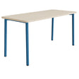 Tranås Skolmöbler Bord Add 590, 1800x800 mm højde 900 mm med hvidpigmenteret eg, blåt stel – Caféborde