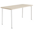 Tranås Skolmöbler Bord Add 590, 1800x800 mm højde 900 mm med lydabsorberende hvidpigmenteret eg, hvidt stel – Caféborde