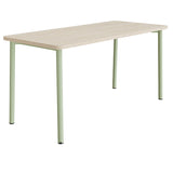 Bord Add 590, 1800x800 mm højde 900 mm med lydabsorberende hvidpigmenteret eg, grønt stel