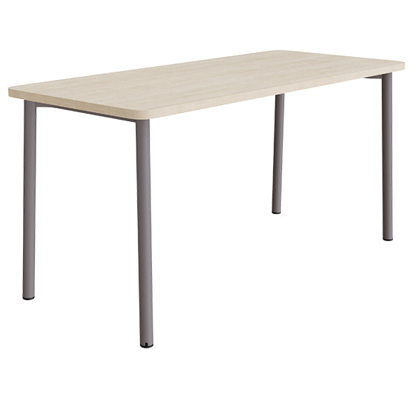 Tranås Skolmöbler Bord Add 590, 1800x800 mm højde 900 mm med hvidpigmenteret eg, gråt stel – Caféborde