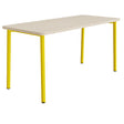Tranås Skolmöbler Bord Add 590, 1800x800 mm højde 900 mm med hvidpigmenteret eg, gult stel – Caféborde