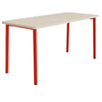 Tranås Skolmöbler Bord Add 590, 1800x800 mm højde 900 mm med lydabsorberende hvidpigmenteret eg, rød stel – Caféborde