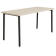 Tranås Skolmöbler Bord Add 590, 1800x800 mm højde 900 mm med lydabsorberende hvidpigmenteret eg, sortoliven stel – Caféborde