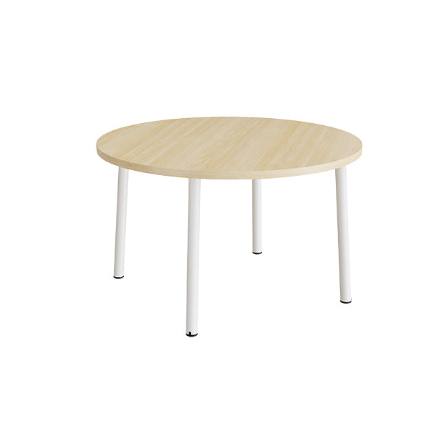 Bord Add 590, Ø1200 mm, højde 720 mm, birk laminat på hvidt stel