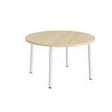 Bord Add 590, Ø1200 mm, højde 720 mm, birk laminat på hvidt stel