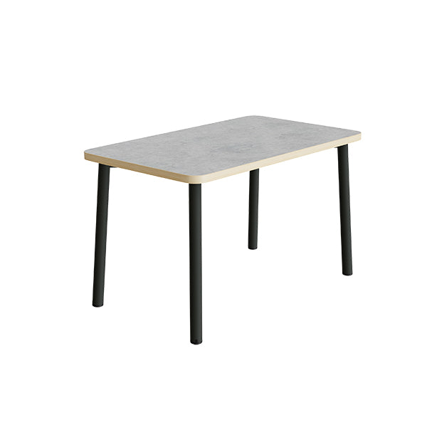 Tranås Skolmöbler Bord Add 590, 1200x700 mm højde 720 mm med lys grå linoleum, sortoliven stel – Caféborde