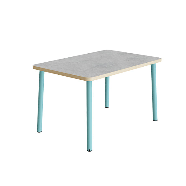 Bord Add 590, 1400x700 mm højde 720 mm med lys grå linoleum, turkis stel