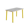 Bord Add 590, 1400x700 mm højde 720 mm med lys grå linoleum, gult stel