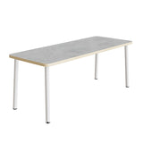 Bord Add 590, 1400x700 mm højde 900 mm med lys grå linoleum, hvidt stel