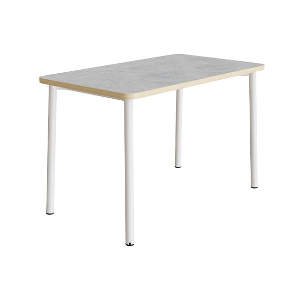Tranås Skolmöbler Bord Add 590, 1800x800 mm højde 720 mm med lys grå linoleum, hvidt stel – Caféborde