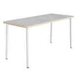 Bord Add 590, 1800x800 mm højde 720 mm med lys grå linoleum, hvidt stel