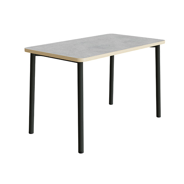 Tranås Skolmöbler Bord Add 590, 1800x800 mm højde 720 mm med lys grå linoleum, sortoliven stel – Caféborde