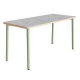 Bord Add 590, 1800x800 mm højde 900 mm med lys grå linoleum, grønt stel