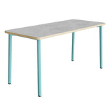 Bord Add 590, 1800x800 mm højde 900 mm med lys grå linoleum, turkis stel