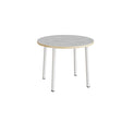 Bord Add 590, Ø900 mm, højde 720 mm, lys grå linoleum på hvidt stel