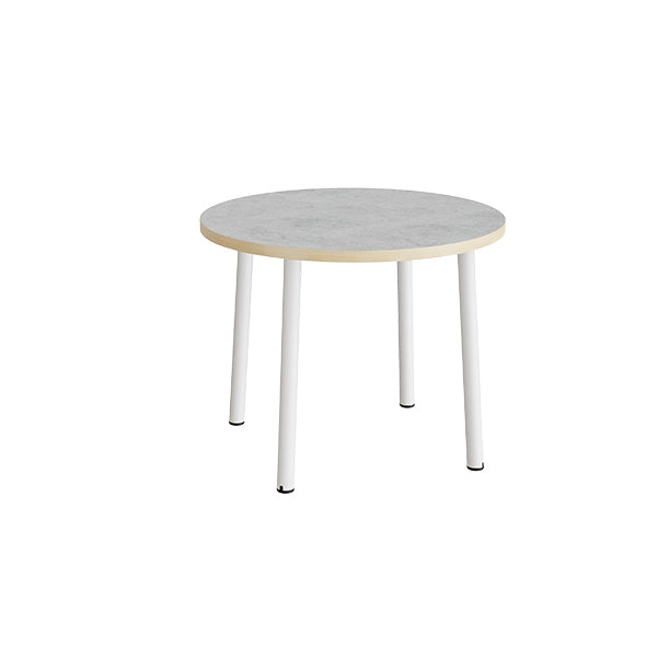 Bord Add 590, Ø900 mm, højde 720 mm, lys grå linoleum på hvidt stel