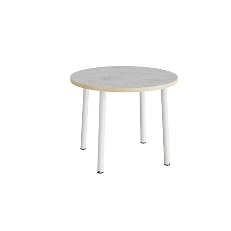 Bord Add 590, Ø900 mm, højde 720 mm, lys grå linoleum på hvidt stel