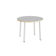 Bord Add 590, Ø900 mm, højde 720 mm, lys grå linoleum på hvidt stel