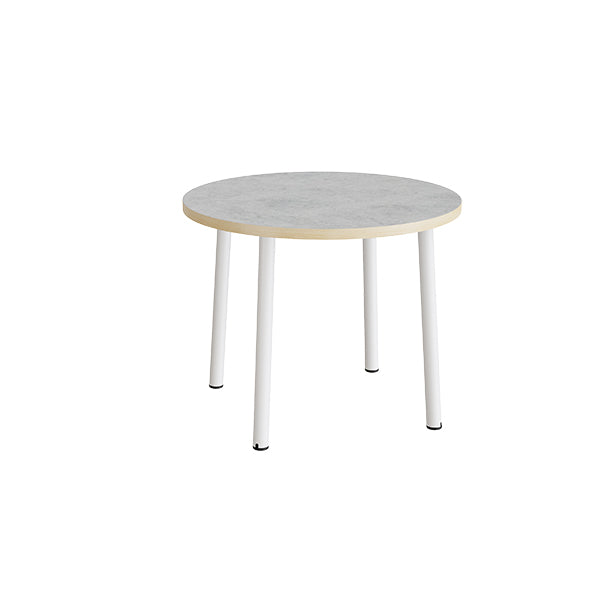 Bord Add 590, Ø900 mm, højde 720 mm, lys grå linoleum på hvidt stel