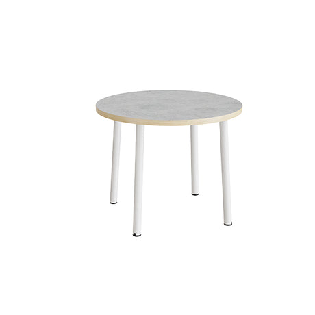 Bord Add 590, Ø900 mm, højde 720 mm, lys grå linoleum på hvidt stel