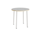 Bord Add 590, Ø900 mm, højde 900 mm, lys grå linoleum på hvidt stel
