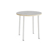 Bord Add 590, Ø900 mm, højde 900 mm, lys grå linoleum på hvidt stel