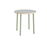 Bord Add 590, Ø900 mm, højde 900 mm, lys grå linoleum på grønt stel