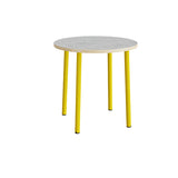 Bord Add 590, Ø900 mm, højde 900 mm, lys grå linoleum på gult stel