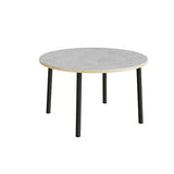 Bord Add 590, Ø1200 mm, højde 720 mm, lys grå linoleum på sort stel