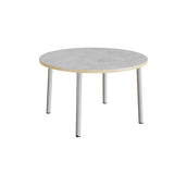 Bord Add 590, Ø1200 mm, højde 720 mm, lys grå linoleum på alu stel