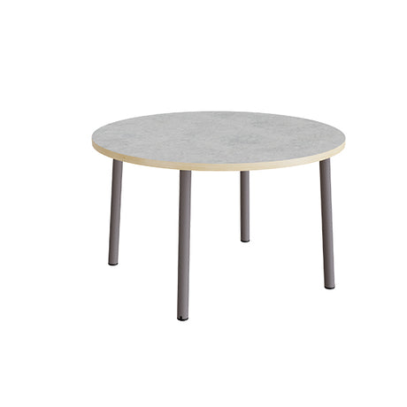 Bord Add 590, Ø1200 mm, højde 720 mm, lys grå linoleum på gråt stel