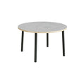 Bord Add 590, Ø1200 mm, højde 720 mm, lys grå linoleum på sortoliven stel